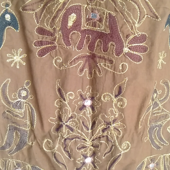 Mexico pencil long Summer skirt with cultural prints made in India size S - Picture 9 of 13